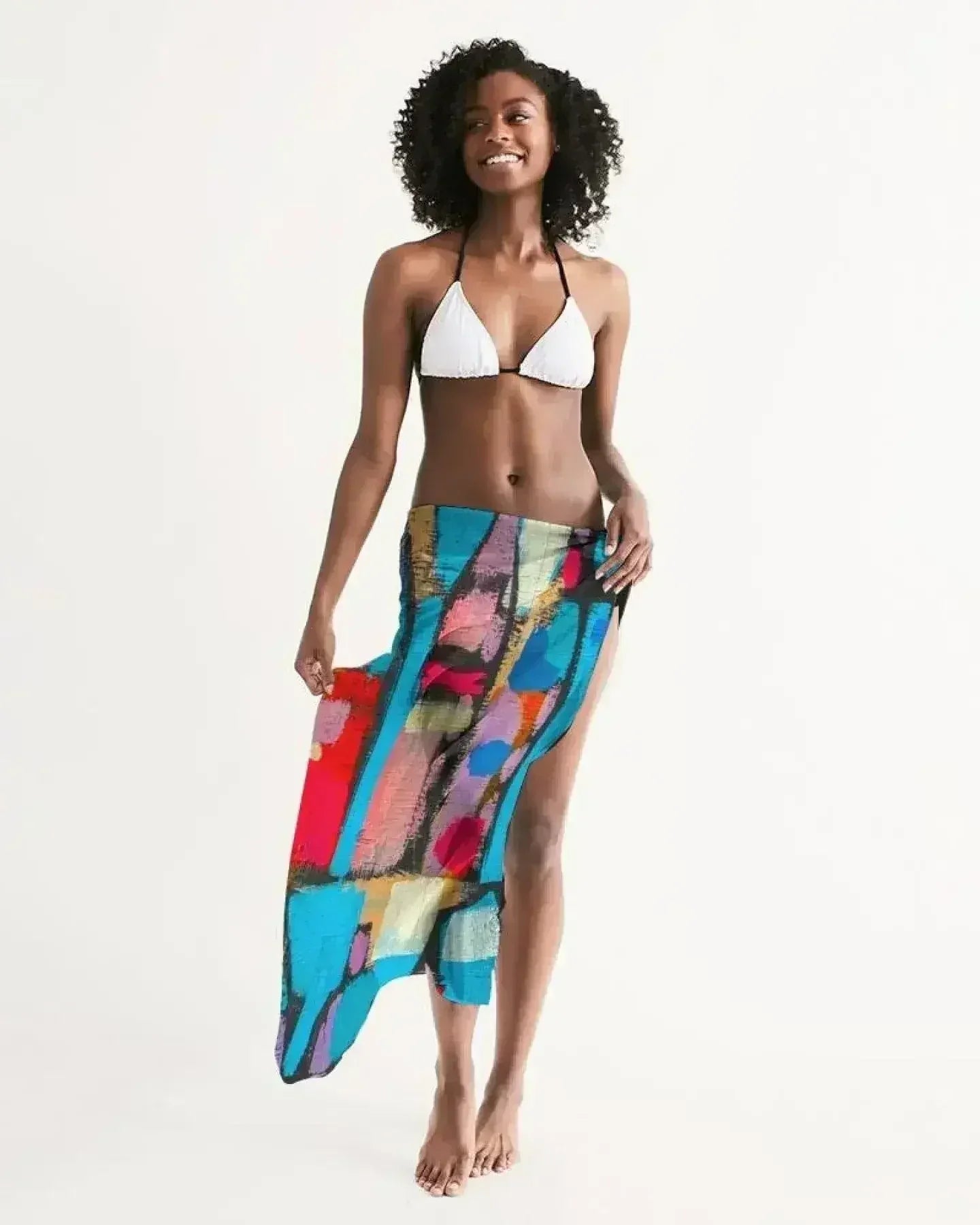 Swimsuit Cover Up Wrap / Sheer Multicolor - Sh7a00u - Femstylo