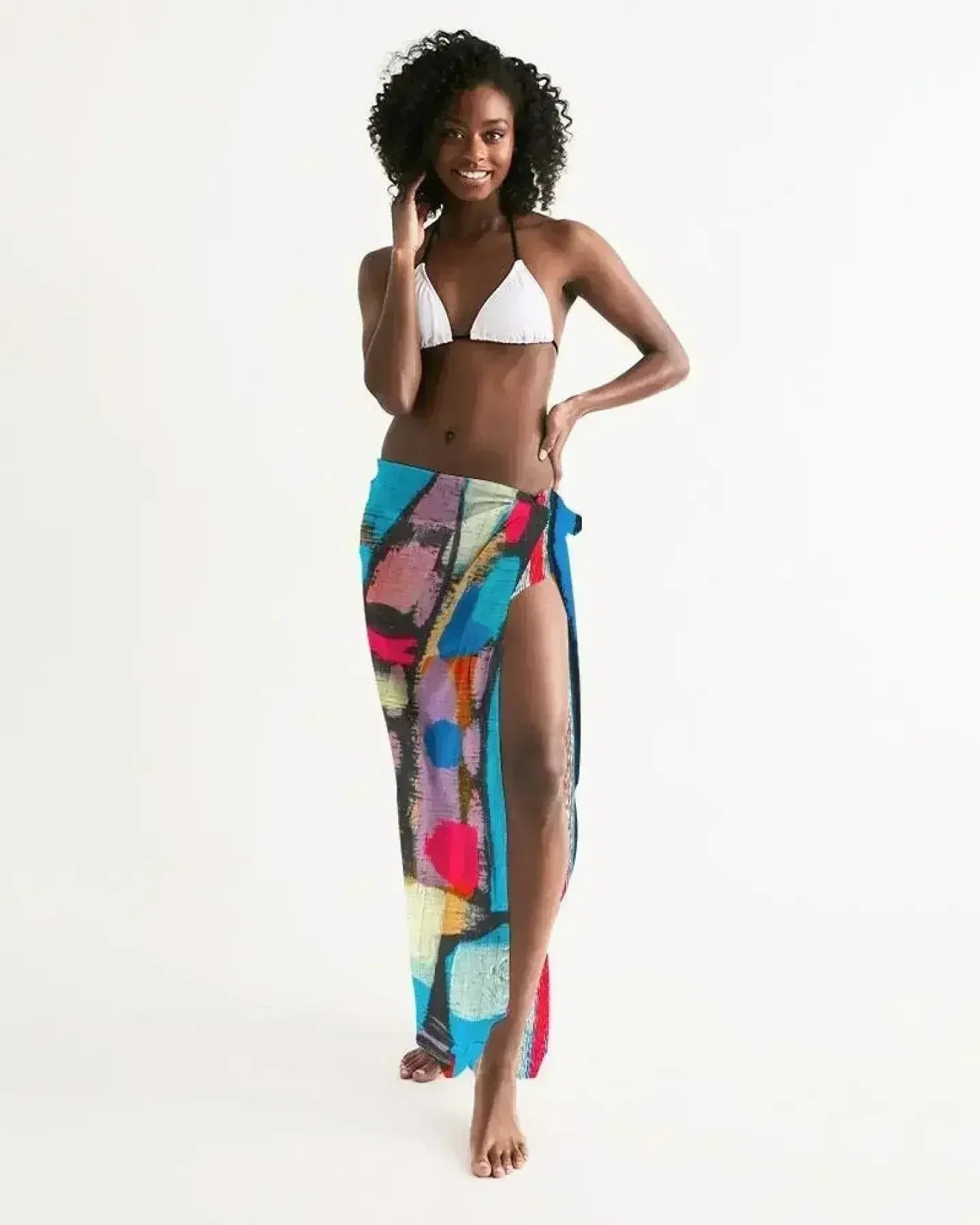 Swimsuit Cover Up Wrap / Sheer Multicolor - Sh7a00u - Femstylo