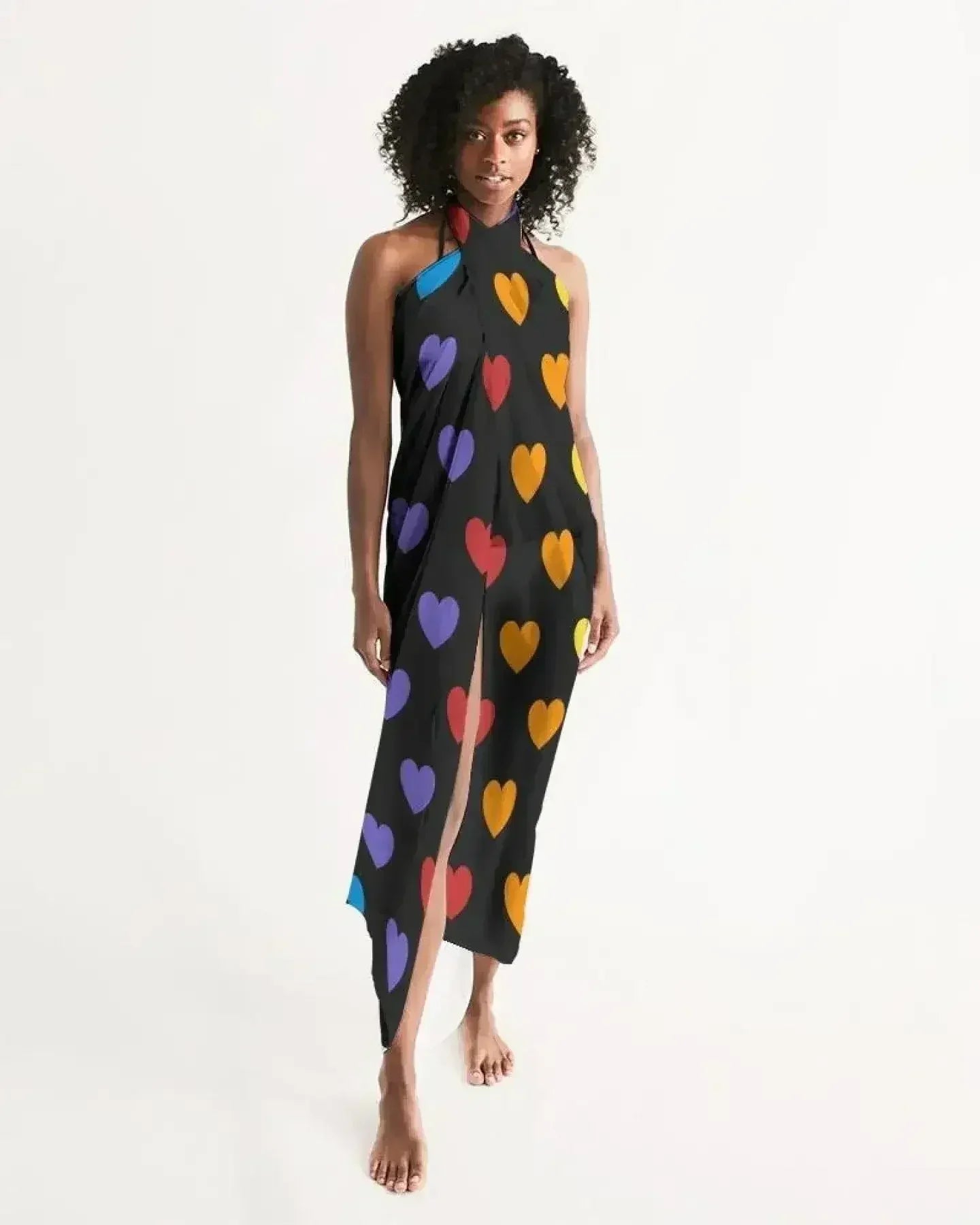 Sheer Rainbow Heart Swimsuit Cover Up - Femstylo