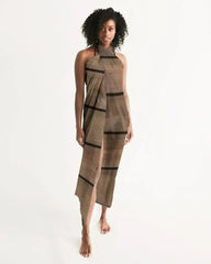 Sheer Sarong Swimsuit Cover Up Wrap / Brown Wood - Femstylo
