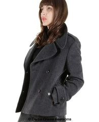 Harris Tweed Pea Coat - Wool Cashmere Blend | Femstylo - Femstylo