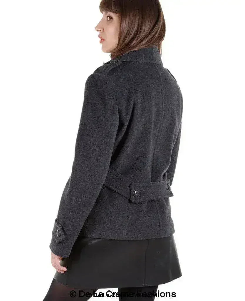 Harris Tweed Pea Coat - Wool Cashmere Blend | Femstylo - Femstylo