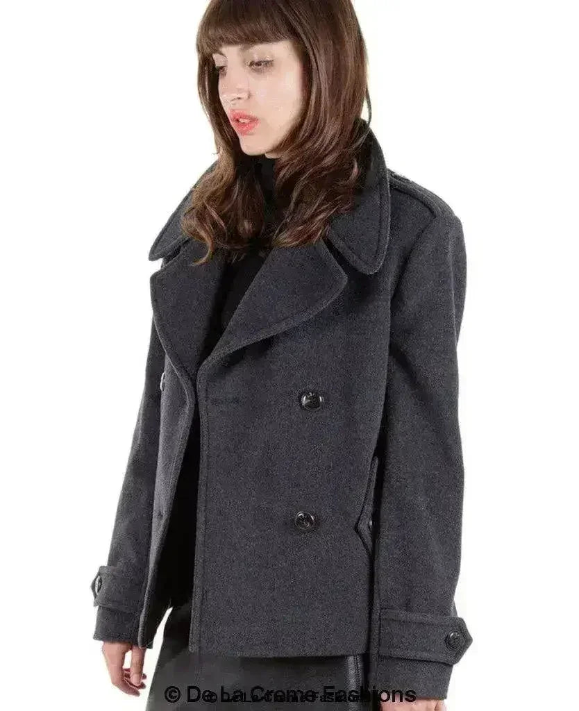Harris Tweed Pea Coat - Wool Cashmere Blend | Femstylo - Femstylo