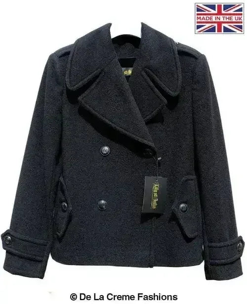 Harris Tweed Pea Coat - Wool Cashmere Blend | Femstylo - Femstylo