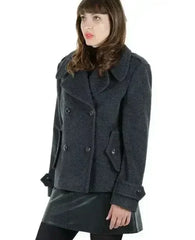 Harris Tweed Pea Coat - Wool Cashmere Blend | Femstylo - Femstylo