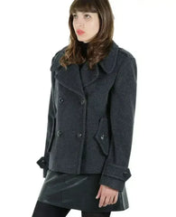 Harris Tweed Pea Coat - Wool Cashmere Blend | Femstylo - Femstylo