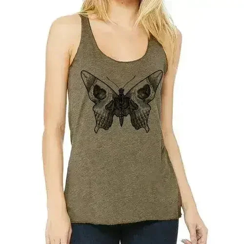 Butterfly skull racerback tank - Femstylo