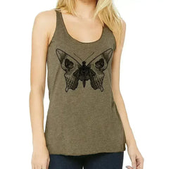 Butterfly skull racerback tank - Femstylo