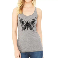 Butterfly skull racerback tank - Femstylo