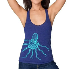 Octopus spectacles racerback tank top - Femstylo