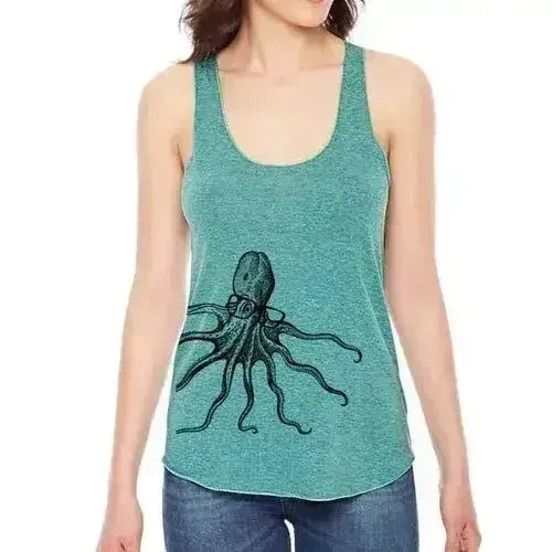 Octopus spectacles racerback tank top - Femstylo