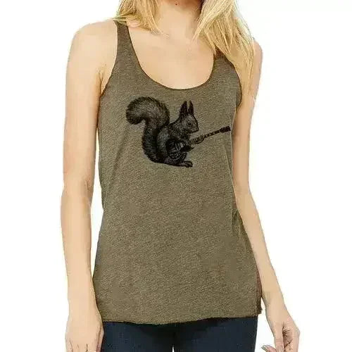 Squirrel Playing Guitar Racerback - Femstylo