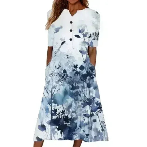 Women’s Summer Midi Dress – Casual, Light & Pocket-Ready - Femstylo