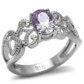 Stainless Steel Ring - Amethyst CZ & High Polish TK079 | Femstylo - Femstylo