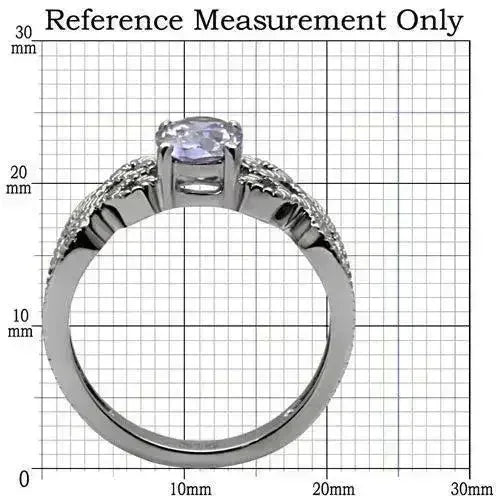Stainless Steel Ring - Amethyst CZ & High Polish TK079 | Femstylo - Femstylo