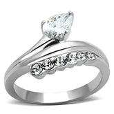 TK1080 - High polished (no plating) Stainless Steel Ring with AAA - Femstylo