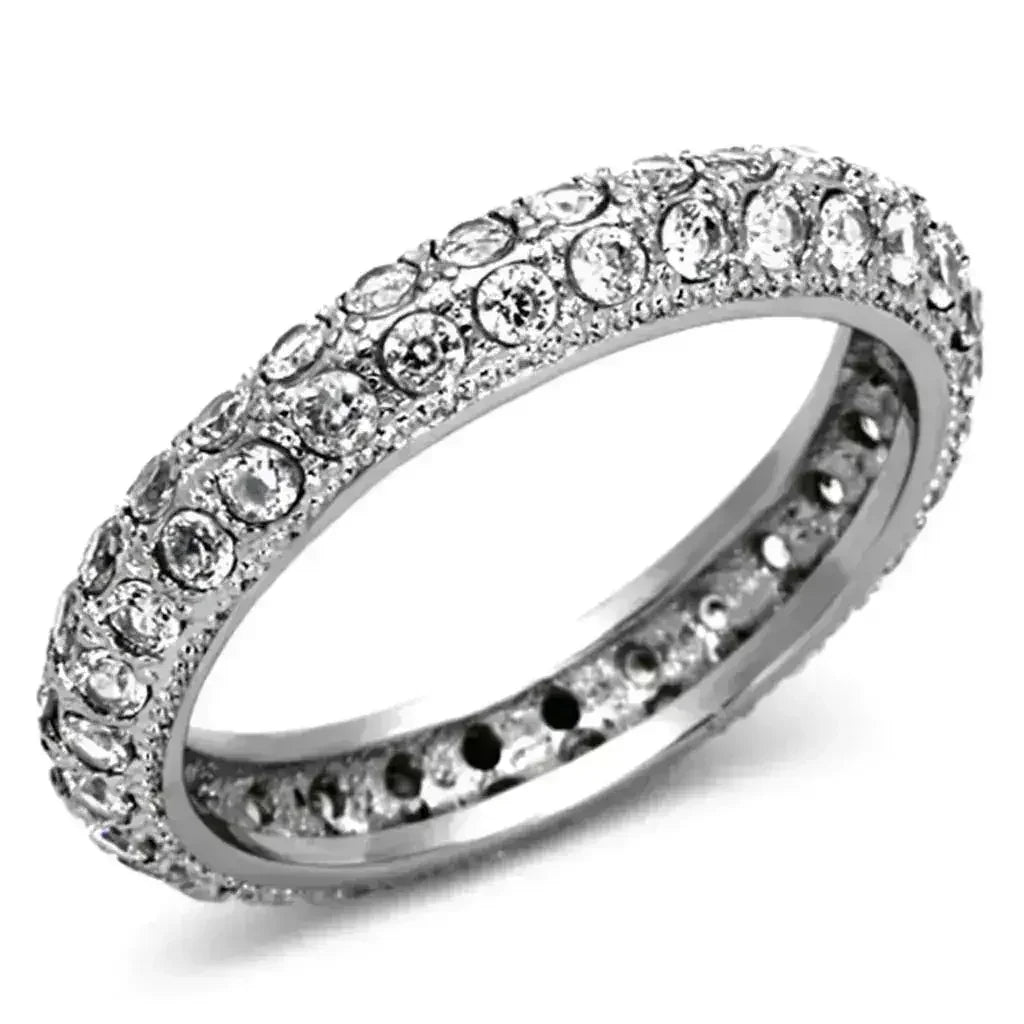TK1225 - High polished (no plating) Stainless Steel Ring with AAA - Femstylo