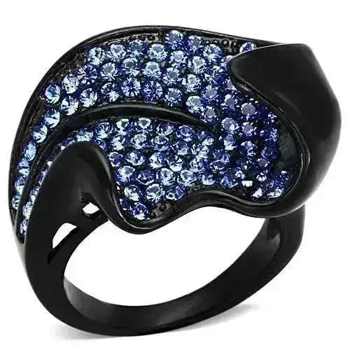 TK1362 - IP Black(Ion Plating) Stainless Steel Ring with Top Grade - Femstylo