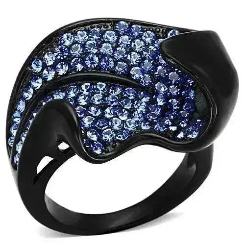 TK1362 - IP Black(Ion Plating) Stainless Steel Ring with Top Grade - Femstylo