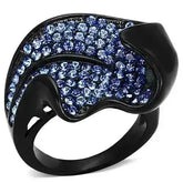 TK1362 - IP Black(Ion Plating) Stainless Steel Ring with Top Grade - Femstylo