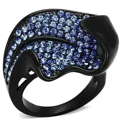 TK1362 - IP Black(Ion Plating) Stainless Steel Ring with Top Grade - Femstylo