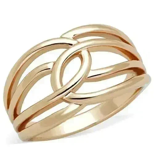 Rose Gold Stainless Steel Ring – IP Plated Band with No Stone | TK1696 - Femstylo