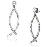 TK1806 - High polished (no plating) Stainless Steel Earrings with Top - Femstylo