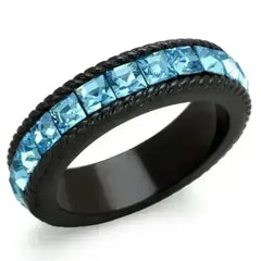 TK1867 - IP Black(Ion Plating) Stainless Steel Ring with Top Grade - Femstylo