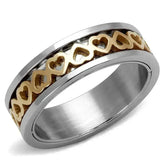 TK2398 - Two-Tone IP Rose Gold Stainless Steel Ring with No Stone - Femstylo