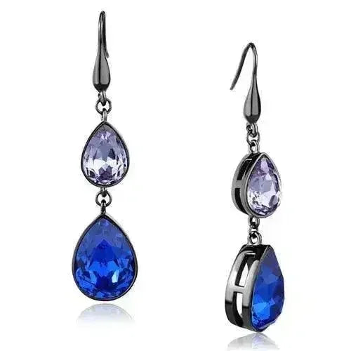 TK2706 - IP Light Black (IP Gun) Stainless Steel Earrings with Top - Femstylo