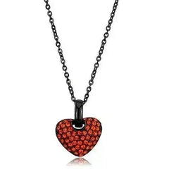 TK2791 IP Black Pendant – Orange Crystal Chain Necklace - Femstylo