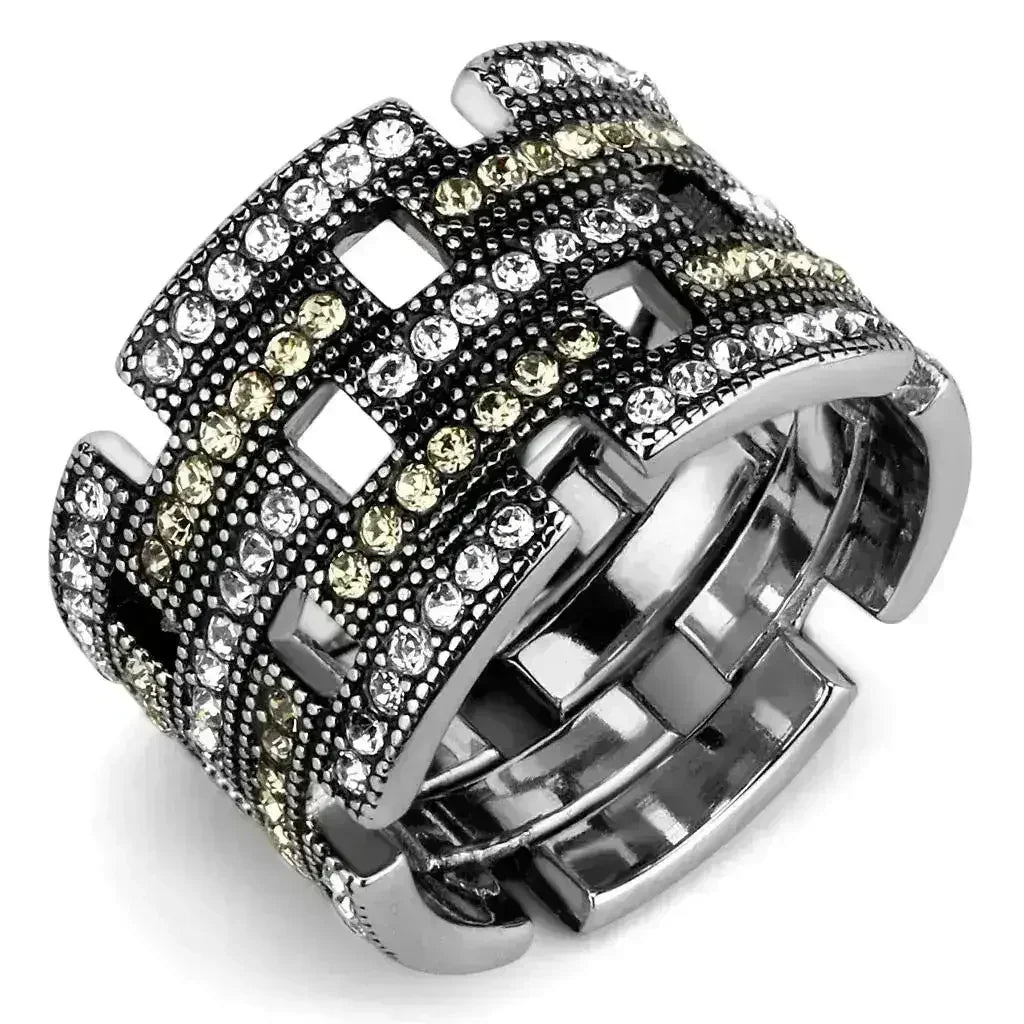 TK2987 - High polished (no plating) Stainless Steel Ring with Top - Femstylo