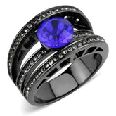 TK3453 - IP Light Black (IP Gun) Stainless Steel Ring with Top Grade - Femstylo