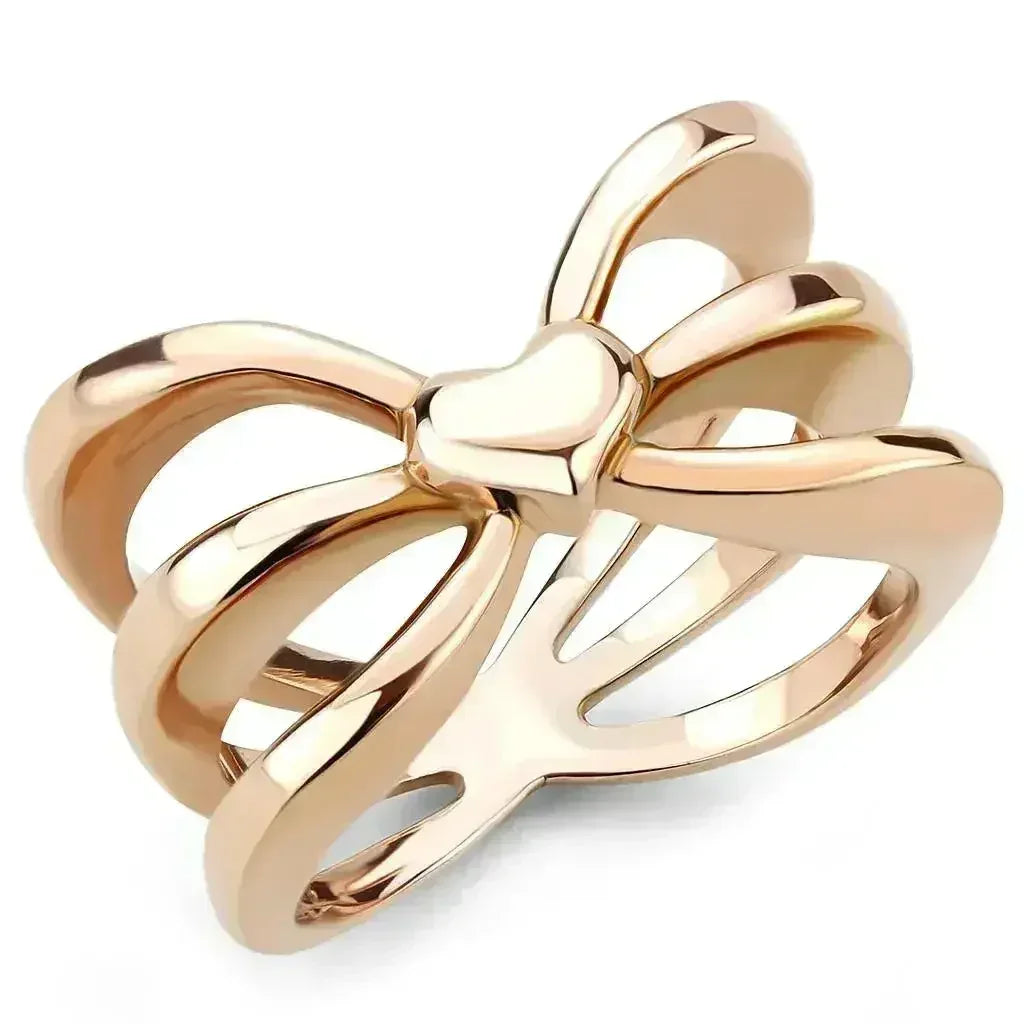 TK3575 - IP Rose Gold(Ion Plating) Stainless Steel Ring with No Stone - Femstylo