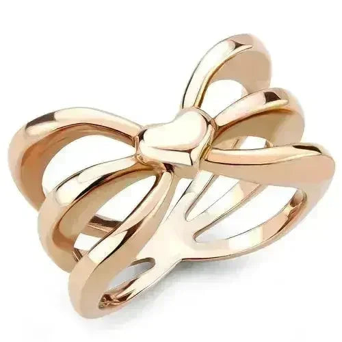 TK3575 - IP Rose Gold(Ion Plating) Stainless Steel Ring with No Stone - Femstylo