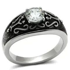 TK373 - High polished (no plating) Stainless Steel Ring with AAA Grade - Femstylo