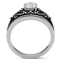 TK373 - High polished (no plating) Stainless Steel Ring with AAA Grade - Femstylo
