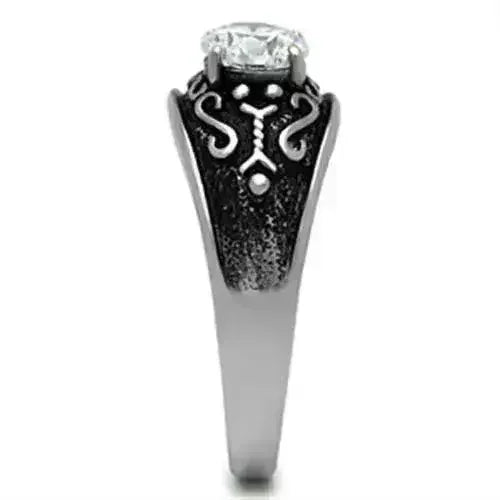 TK373 - High polished (no plating) Stainless Steel Ring with AAA Grade - Femstylo