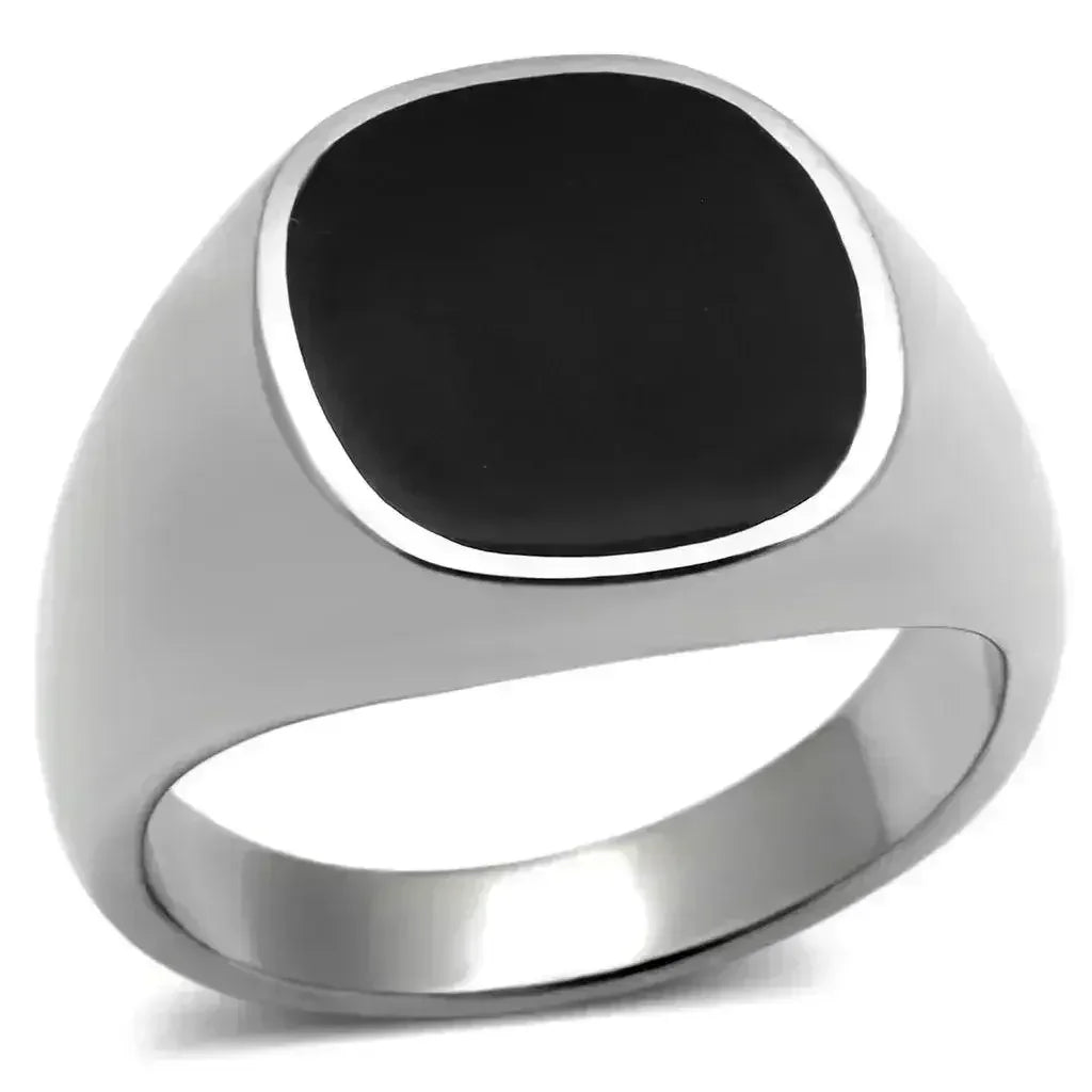 TK595 - High polished (no plating) Stainless Steel Ring with Epoxy in - Femstylo