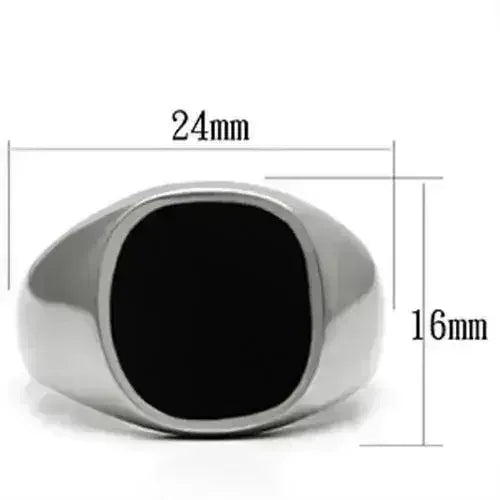 TK595 - High polished (no plating) Stainless Steel Ring with Epoxy in - Femstylo