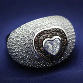 TS022 - Rhodium + Ruthenium 925 Sterling Silver Ring with AAA Grade CZ - Femstylo
