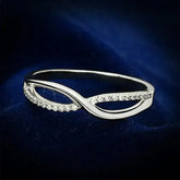 TS087 - Rhodium 925 Sterling Silver Ring with AAA Grade CZ in Clear - Femstylo