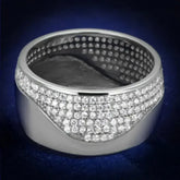 TS378 - Rhodium 925 Sterling Silver Ring with AAA Grade CZ in Clear - Femstylo