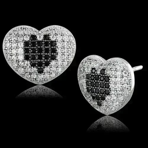 Sterling Silver Black CZ Earrings – TS483 – Femstylo - Femstylo