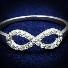 TS487 - Rhodium 925 Sterling Silver Ring with AAA Grade CZ in Clear - Femstylo