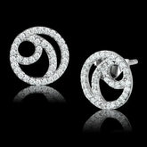 TS511 - Rhodium 925 Sterling Silver Earrings with AAA Grade CZ in - Femstylo