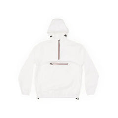 White quarter zip packable rain jacket and windbreaker - Femstylo