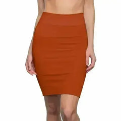 Womens Pencil Skirt - Rust Stretch Mini - Femstylo