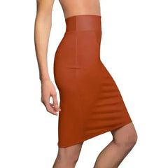 Womens Pencil Skirt - Rust Stretch Mini - Femstylo