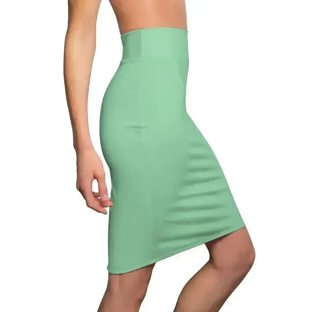 Womens Mint Green Pencil Skirt - Femstylo